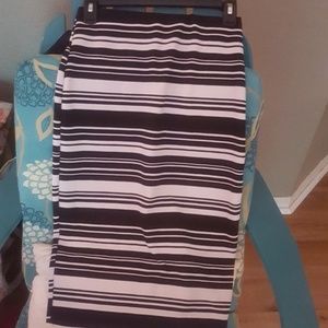 Striped straight skirt